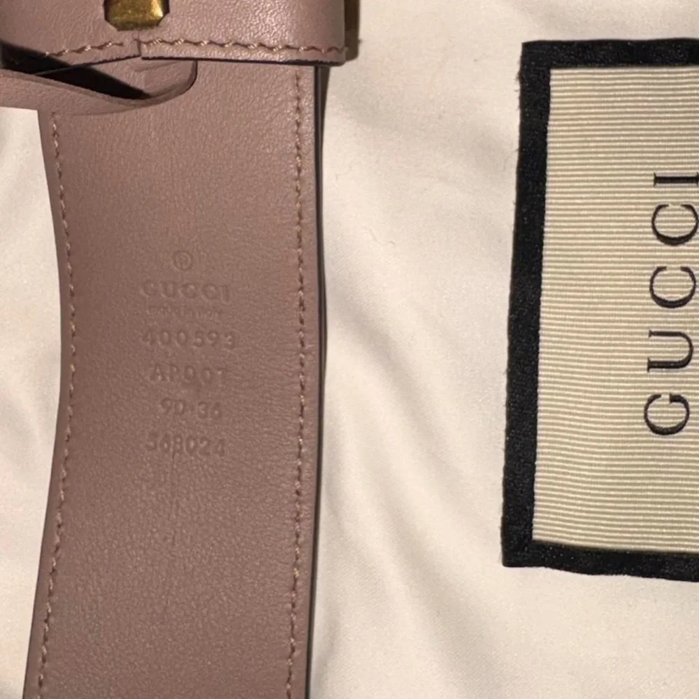 Gucci GG Marmont Wide Belt in Dusty Rose